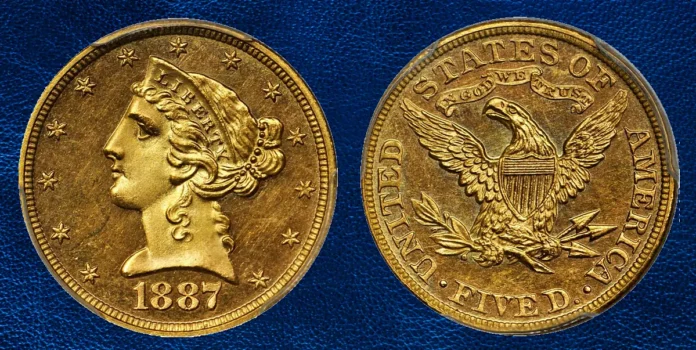 1887 рік: єдина золота монета $5 США з проби